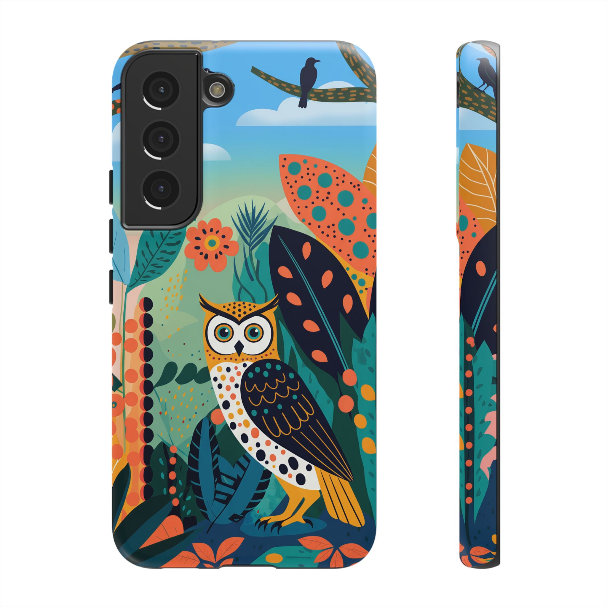 Botanical Forest Colourful Owl Samsung Galaxy Phone Case