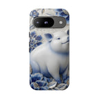 Asian Zodiac Pig Google Pixel Phone Case | Blue & White Porcelain Slim Protective Shockproof Case| Year of the Pig Gift