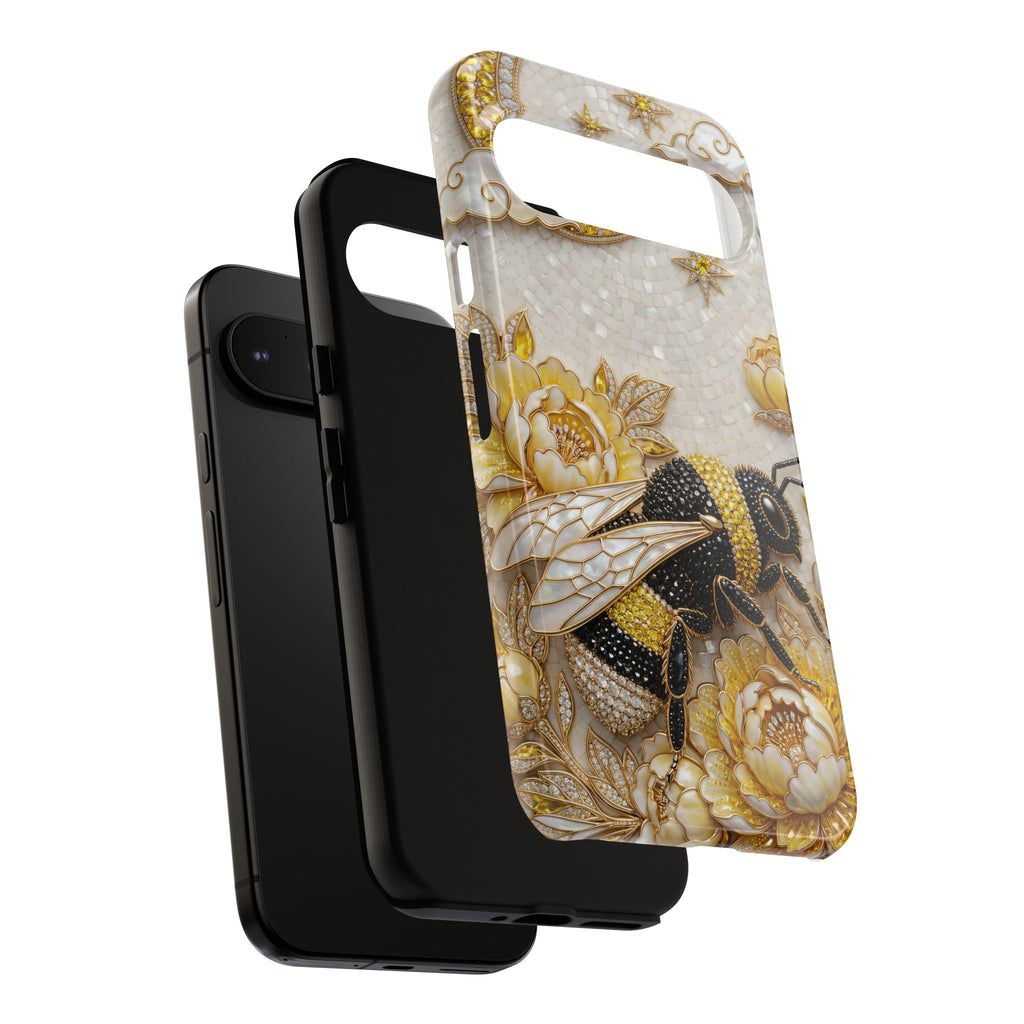 Golden Bee Google Pixel Phone Case | Floral Moon Phone Protector