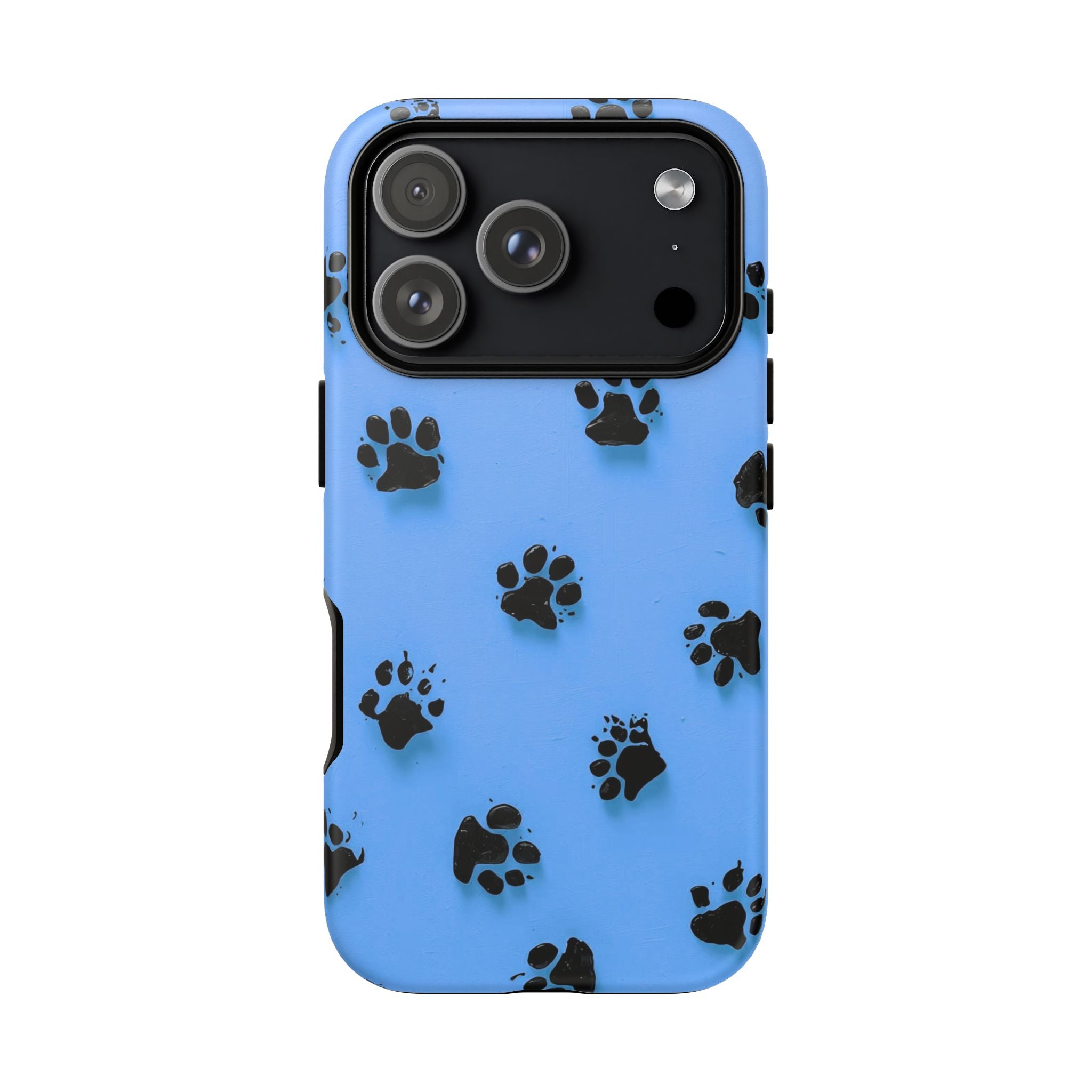 Blue Paw Print Tough iPhone Case — Protective Dog & Cat Lover Cover