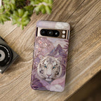 White Tiger Google Pixel Phone Case | Cherry Blossom Art Cover