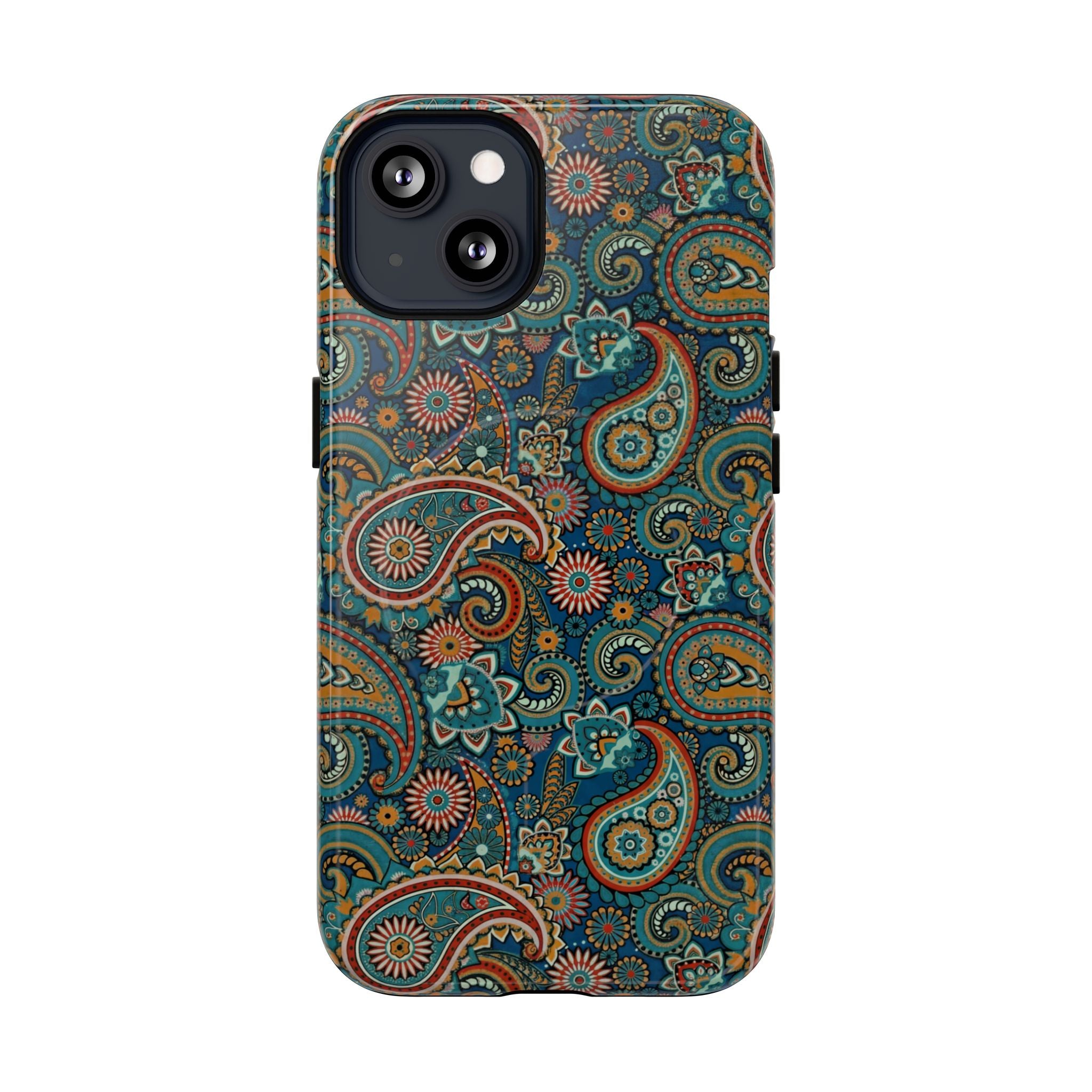 Batik Teal Paisley Tough MagSage iPhone Case