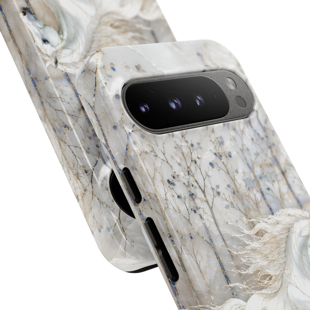 White Horse Google Pixel Phone Case | Winter Forest Phone Case