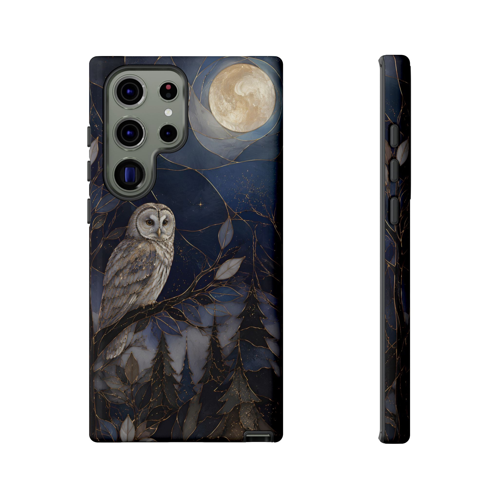 Owl Moon Samsung Galaxy Phone Case | Woodland Forest Night Art