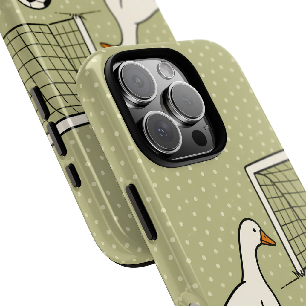 Funny Goose Soccer iPhone Case | Cute Sports Bird Cover