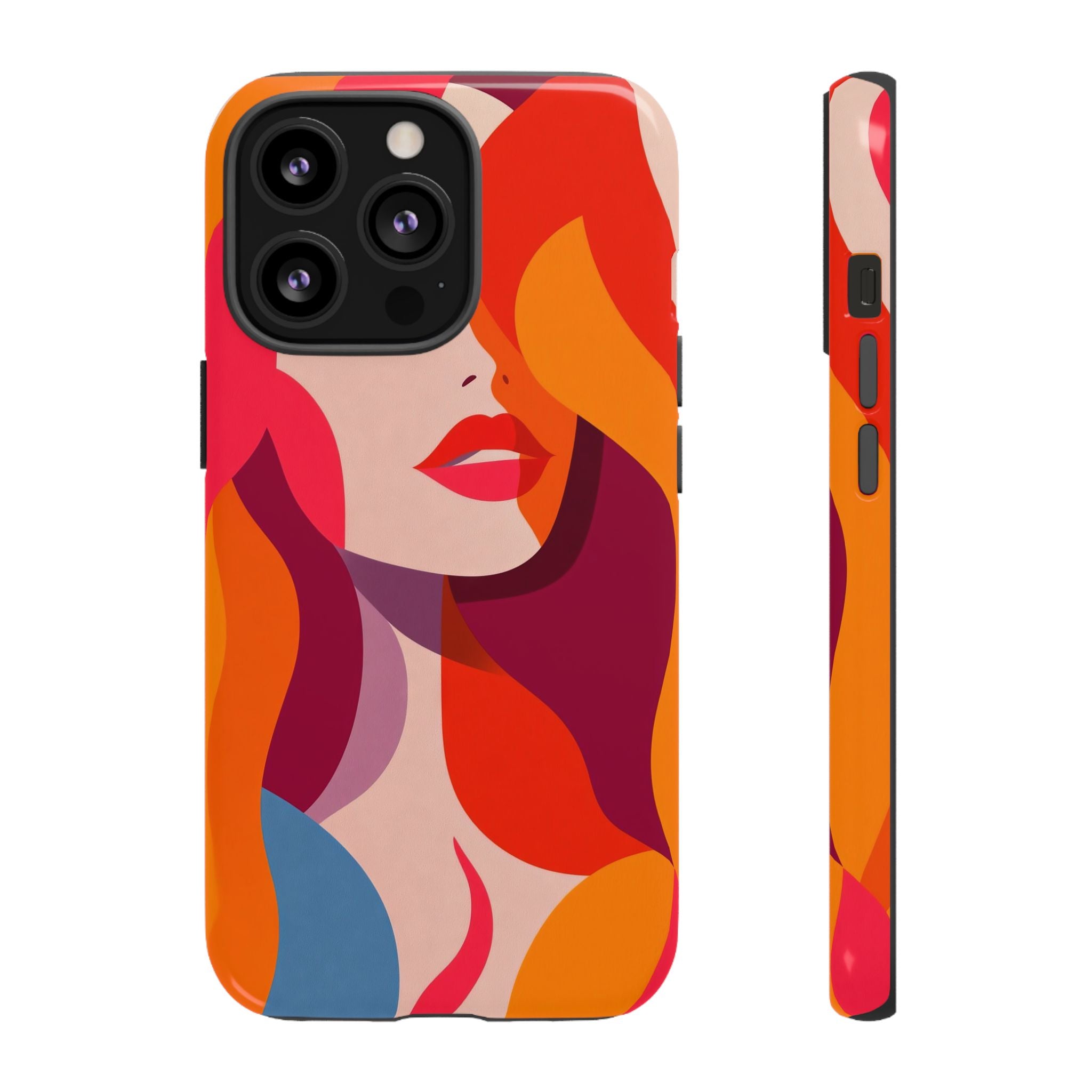Retro Pop Art Woman iPhone Case | Bold Colourful Abstract Portrait