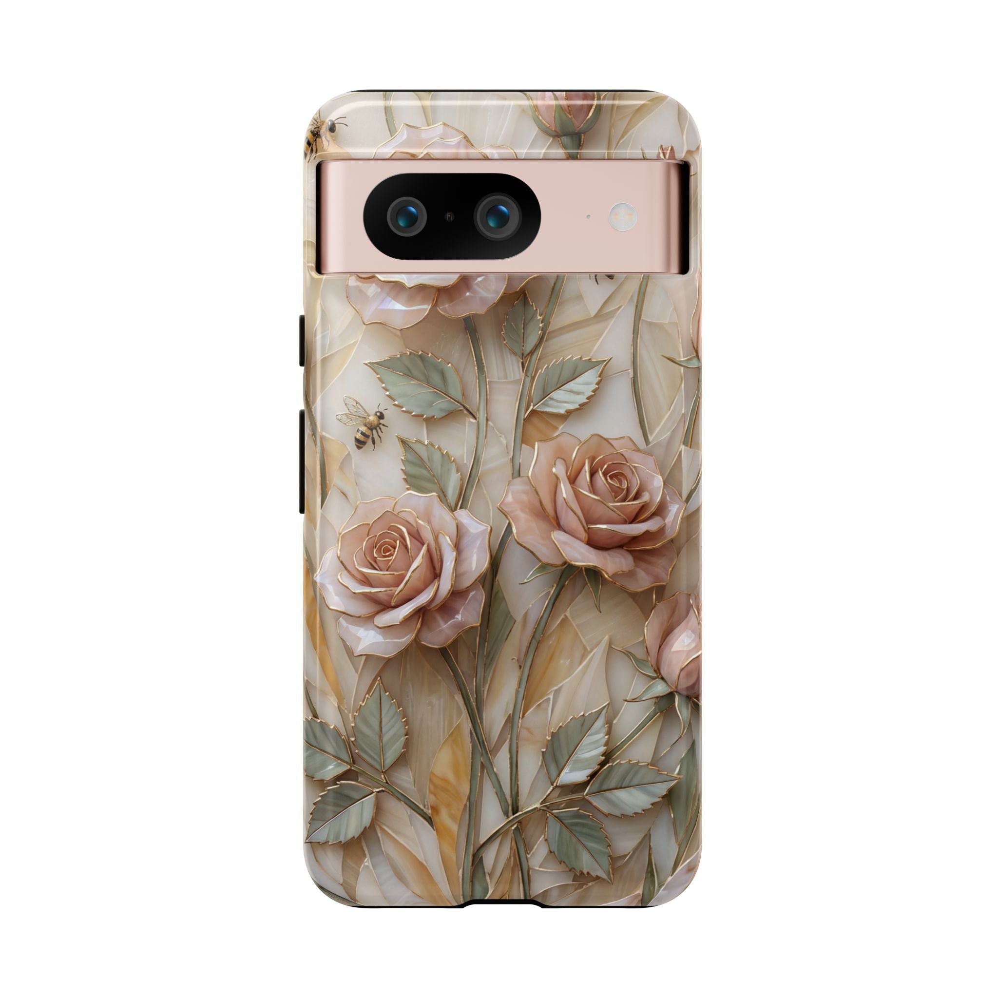 Vintage Blush Rose Floral Tough Google Pixel Protective Cover