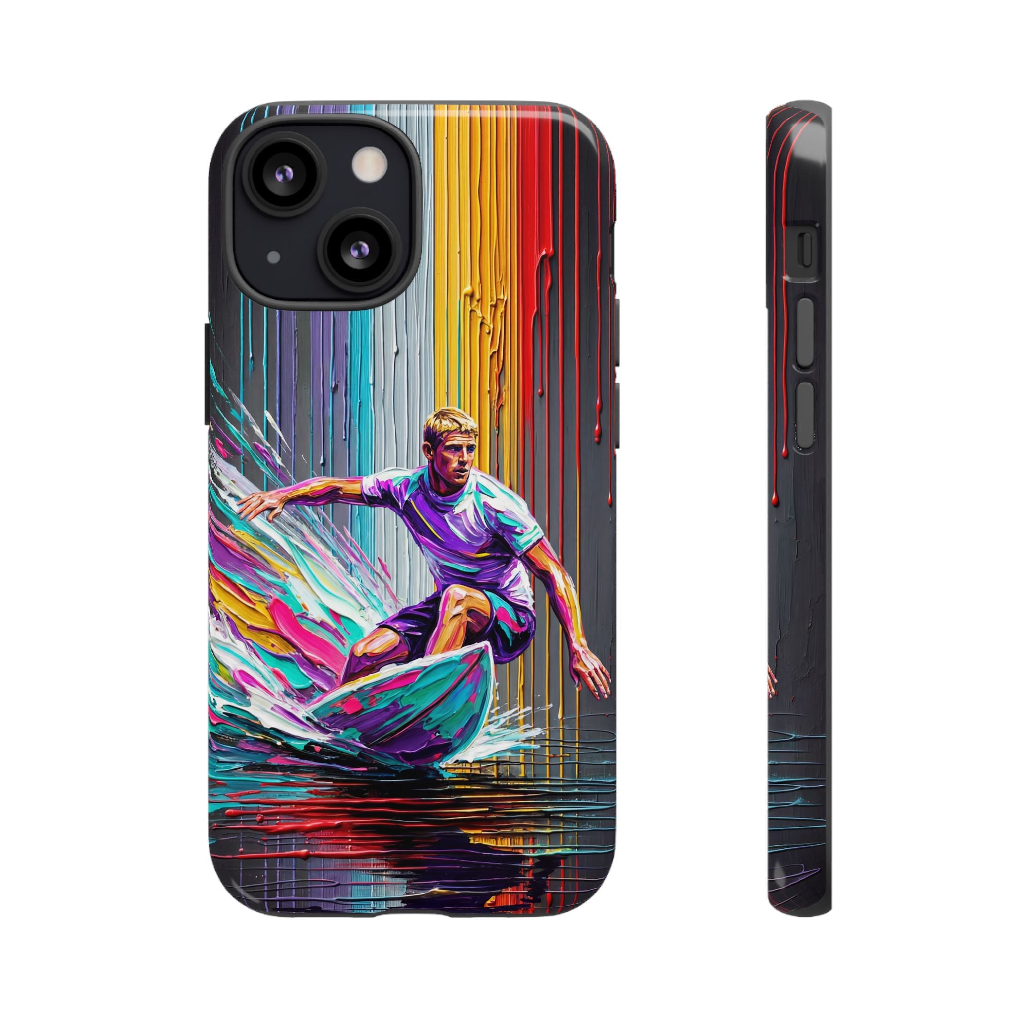 Surfing Art iPhone Case | Colourful Wave Surfer Protective Cover