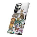 Cute Jungle Cats Samsung Galaxy Phone Case | Colorful Animal Safari Protective Case