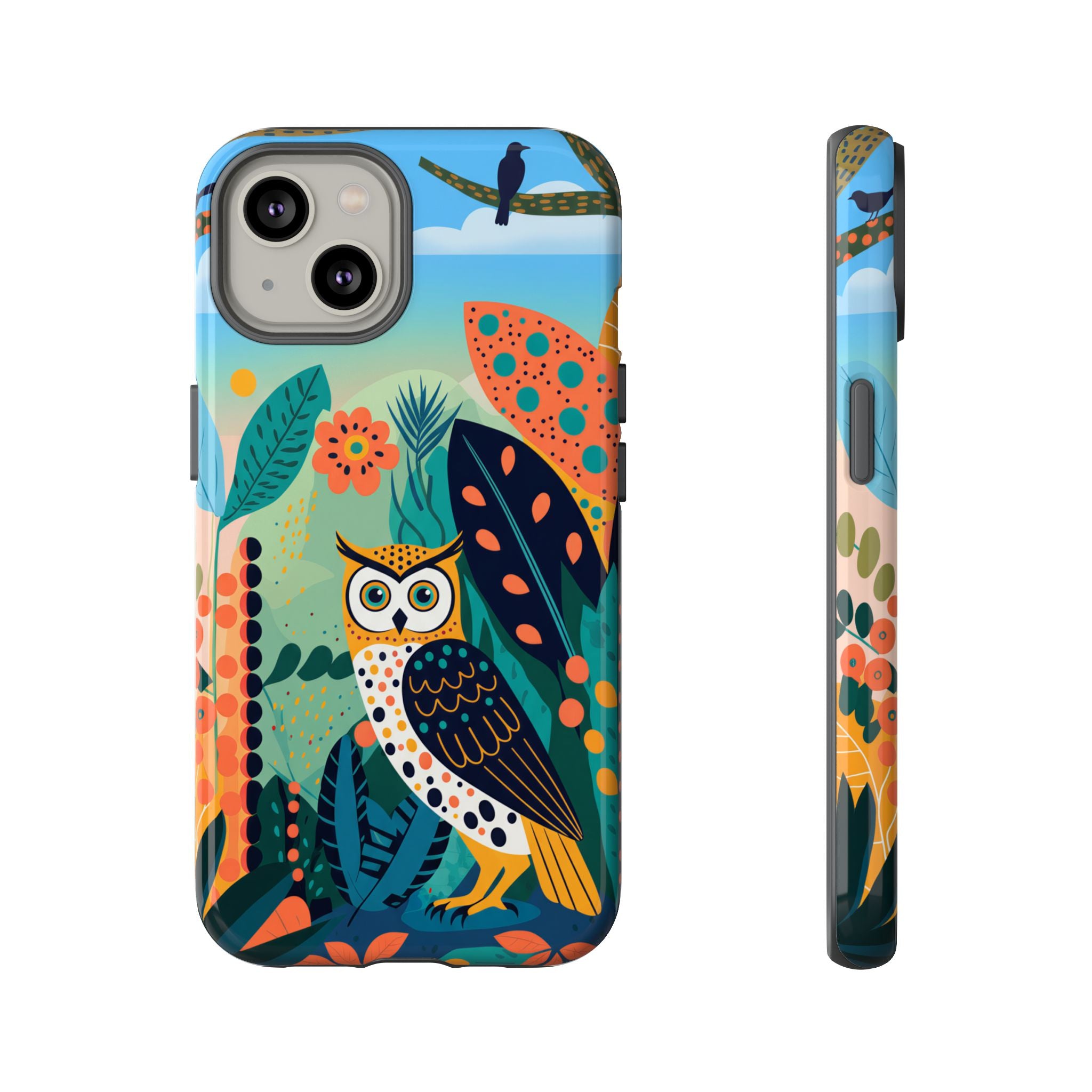 Botanical Forest Colourful Owl iPhone Case