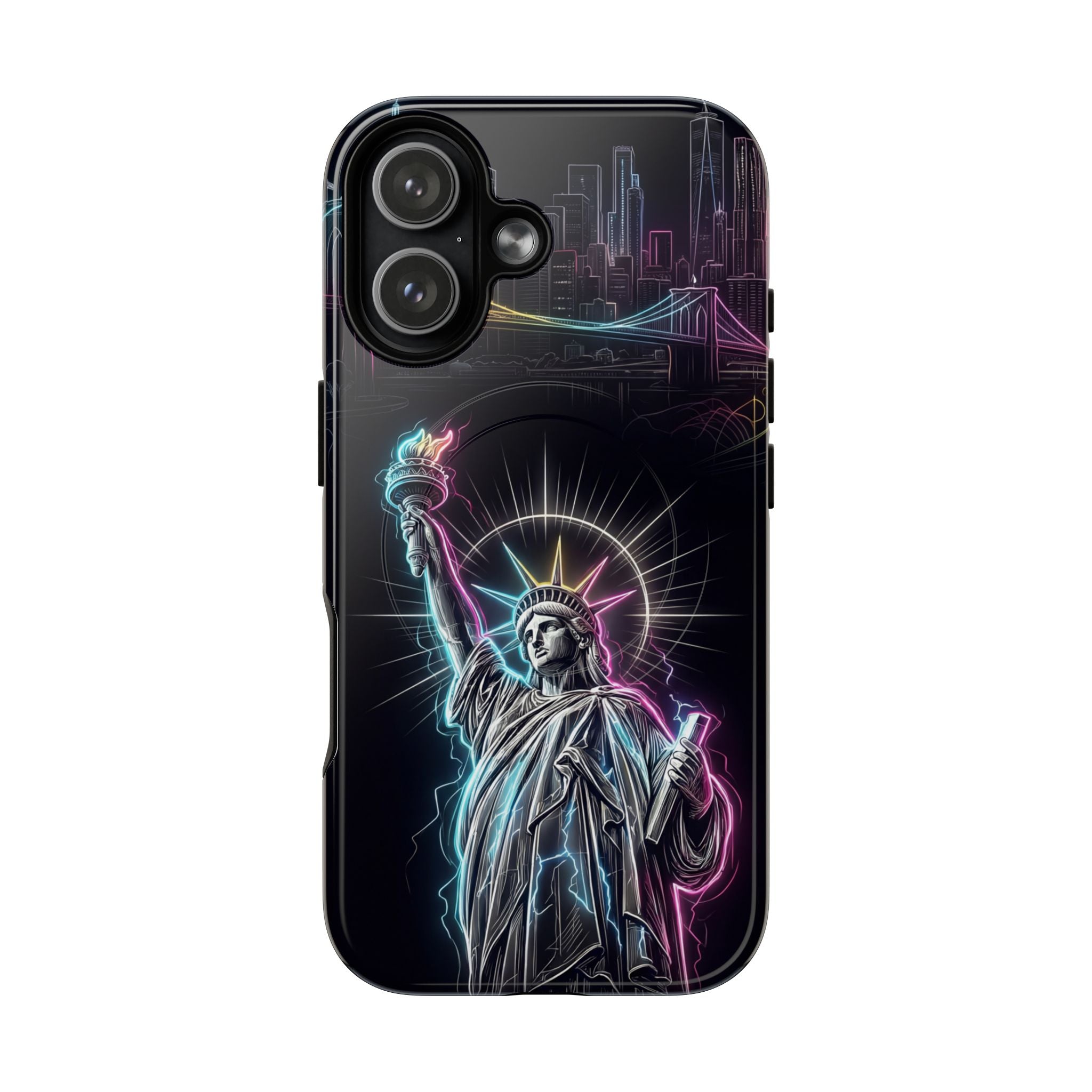 Neon Statue of Liberty Tough MagSafe iPhone Case