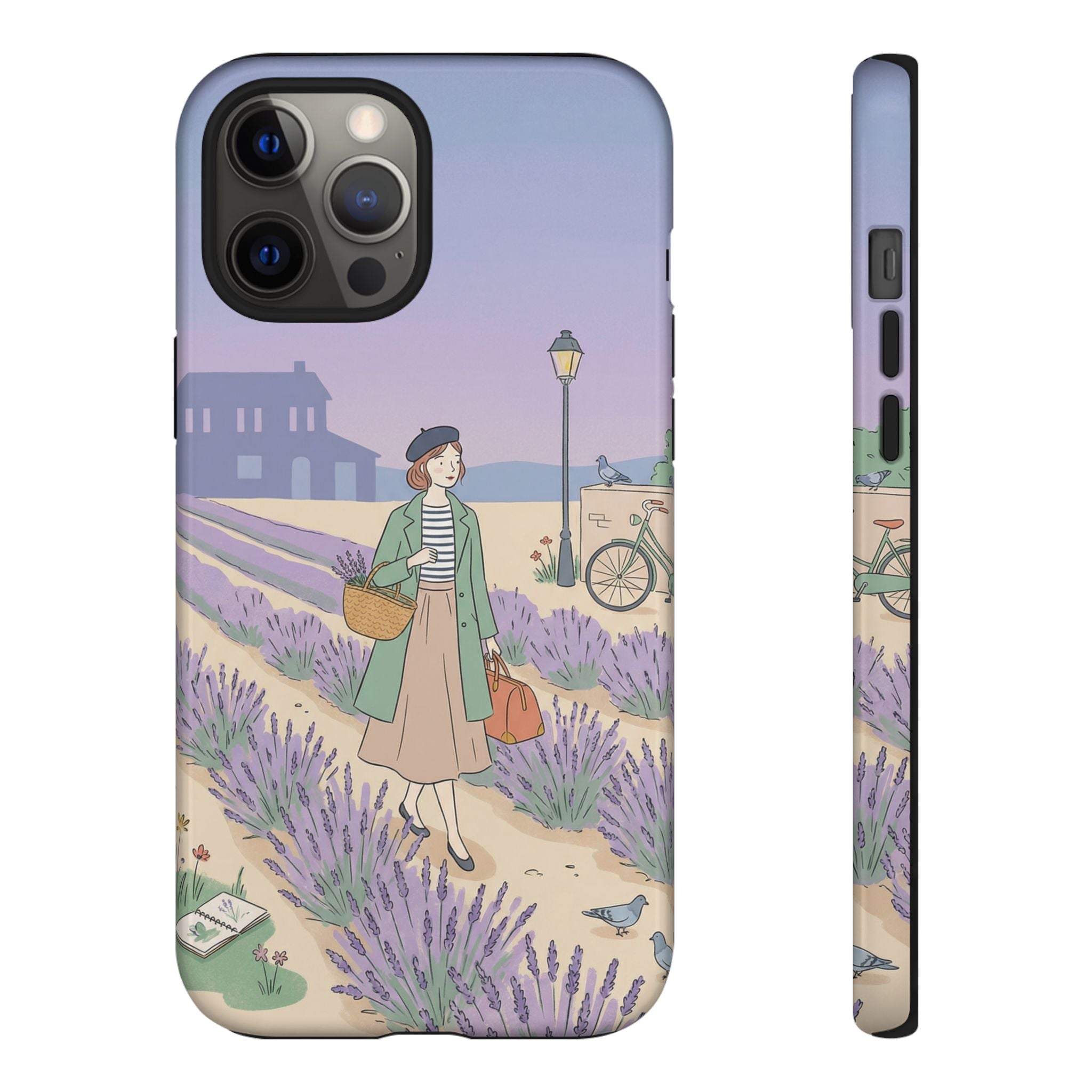 Lavender Field iPhone Case | Vintage Travel Illustration Protective Case