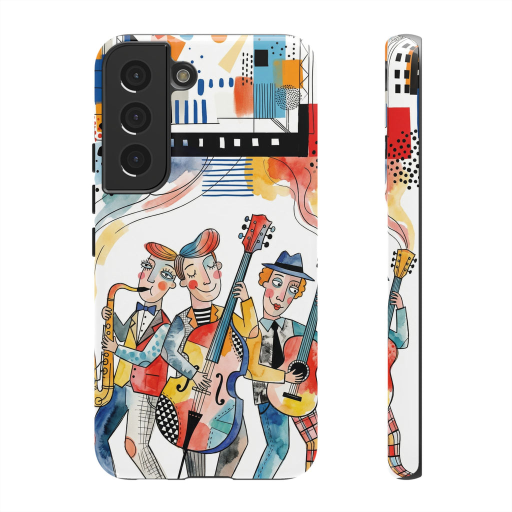 Custodia per Samsung Galaxy Illustrata Trio Musicale | Cover Colorata con Band Jazz