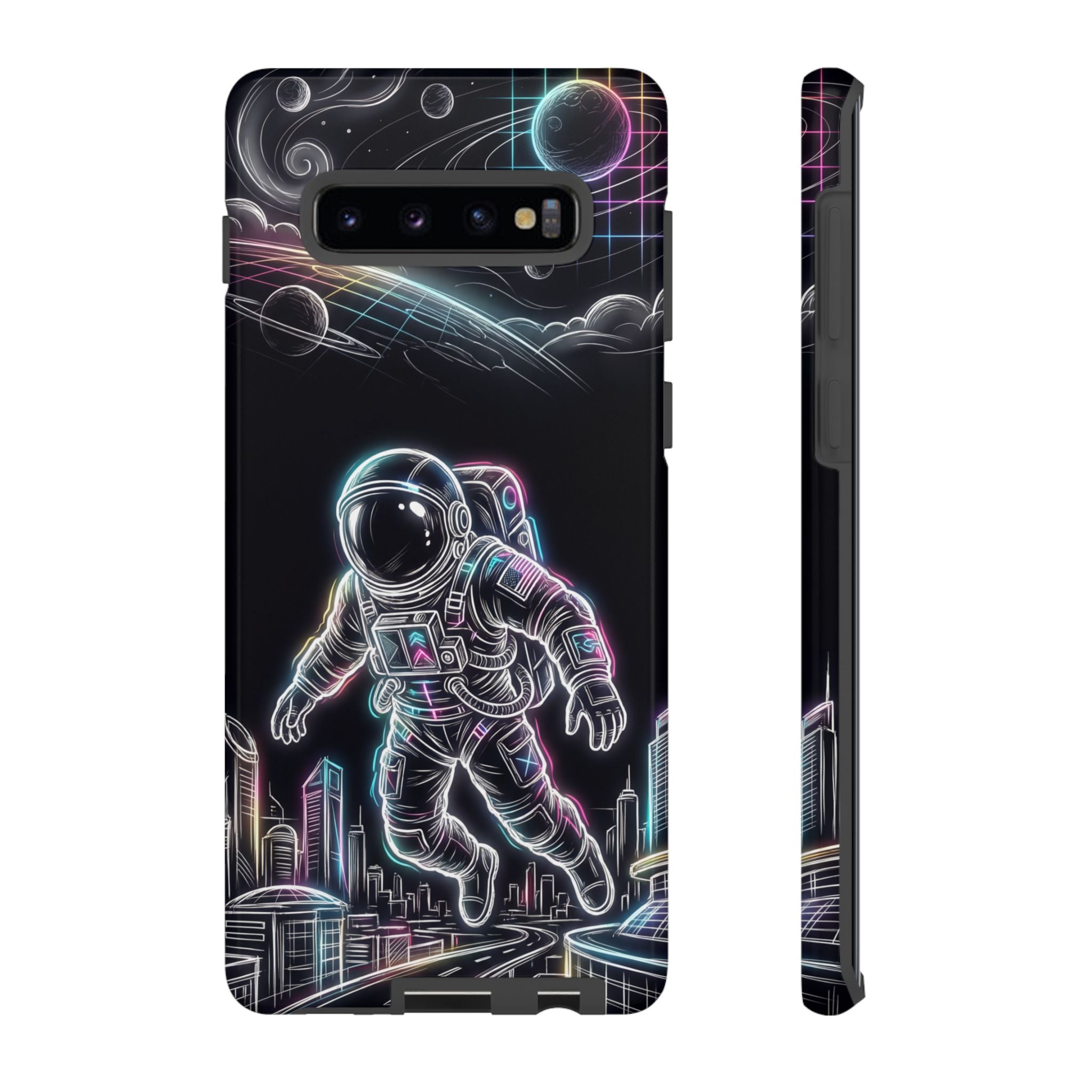 Space Explorer Astronaut Neon Samsung Galaxy Phone Case