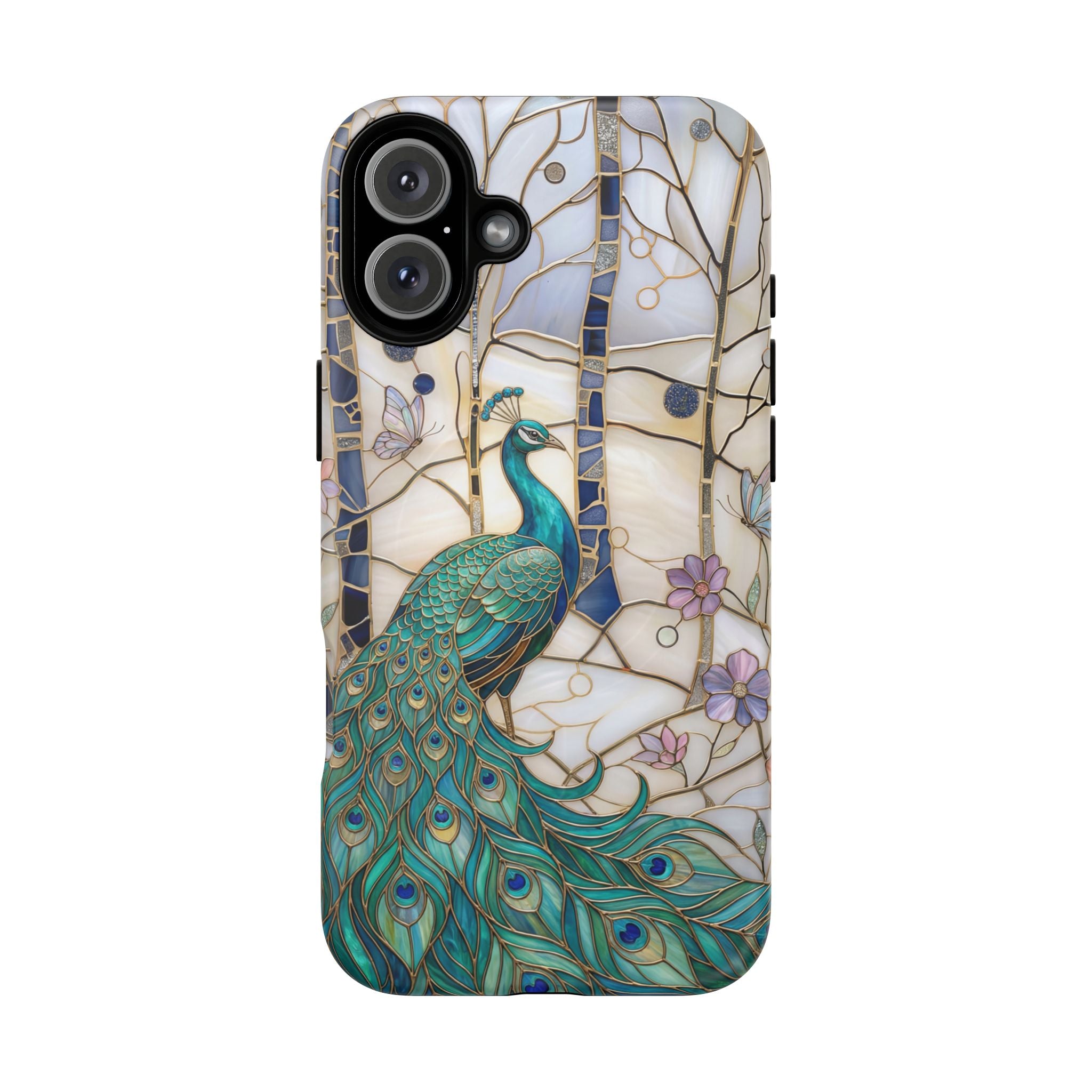 Peacock Stained Glass Tough MagSafe Phone Case