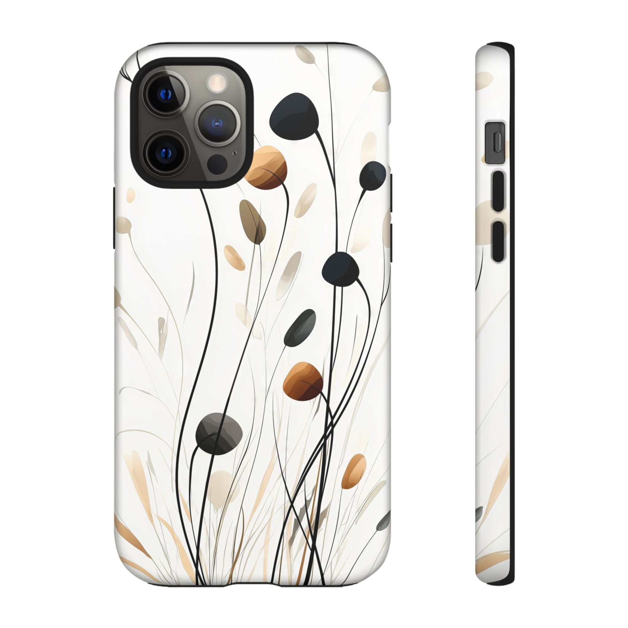 Floral Breeze Tough iPhone Case | Minimal Neutral Botanical Design