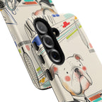 Bulldog Driver Samsung Galaxy Phone Case | Cute Retro Dog Illustration