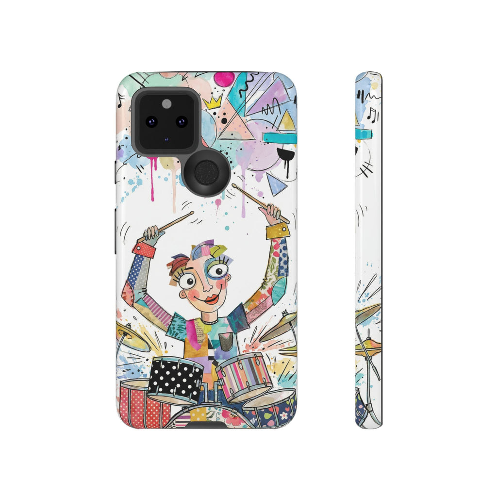 Custodia per telefono Google Pixel Drummer Boy | Cover protettiva colorata con batteria da cartone animato