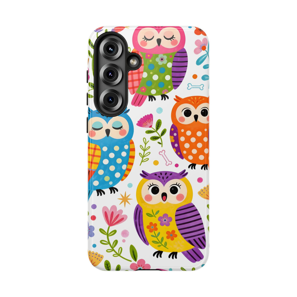 Simpatica Cover Protettiva Búho Colorato per Samsung Galaxy | Cover Rigida con Fantasia di Búho Carino