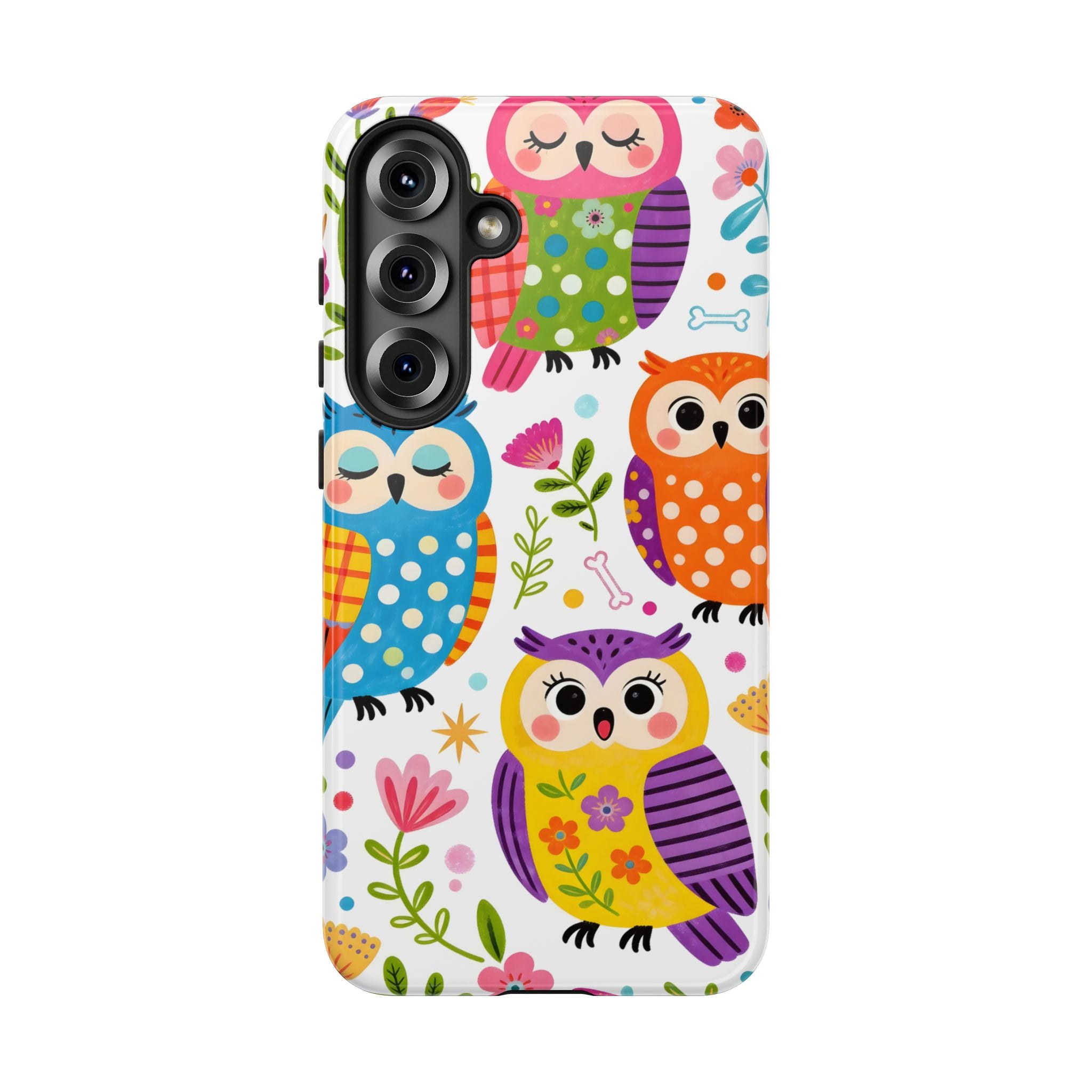 Simpatica Cover Protettiva Búho Colorato per Samsung Galaxy | Cover Rigida con Fantasia di Búho Carino