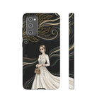 Elegant Woman Illustration Samsung Galaxy Phone Case | Vintage Bride in Flowing Gown