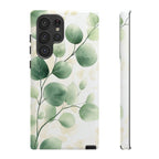 Botanical Eucalyptus Tough Samsung Galaxy Phone Case | Green Watercolour Leaf