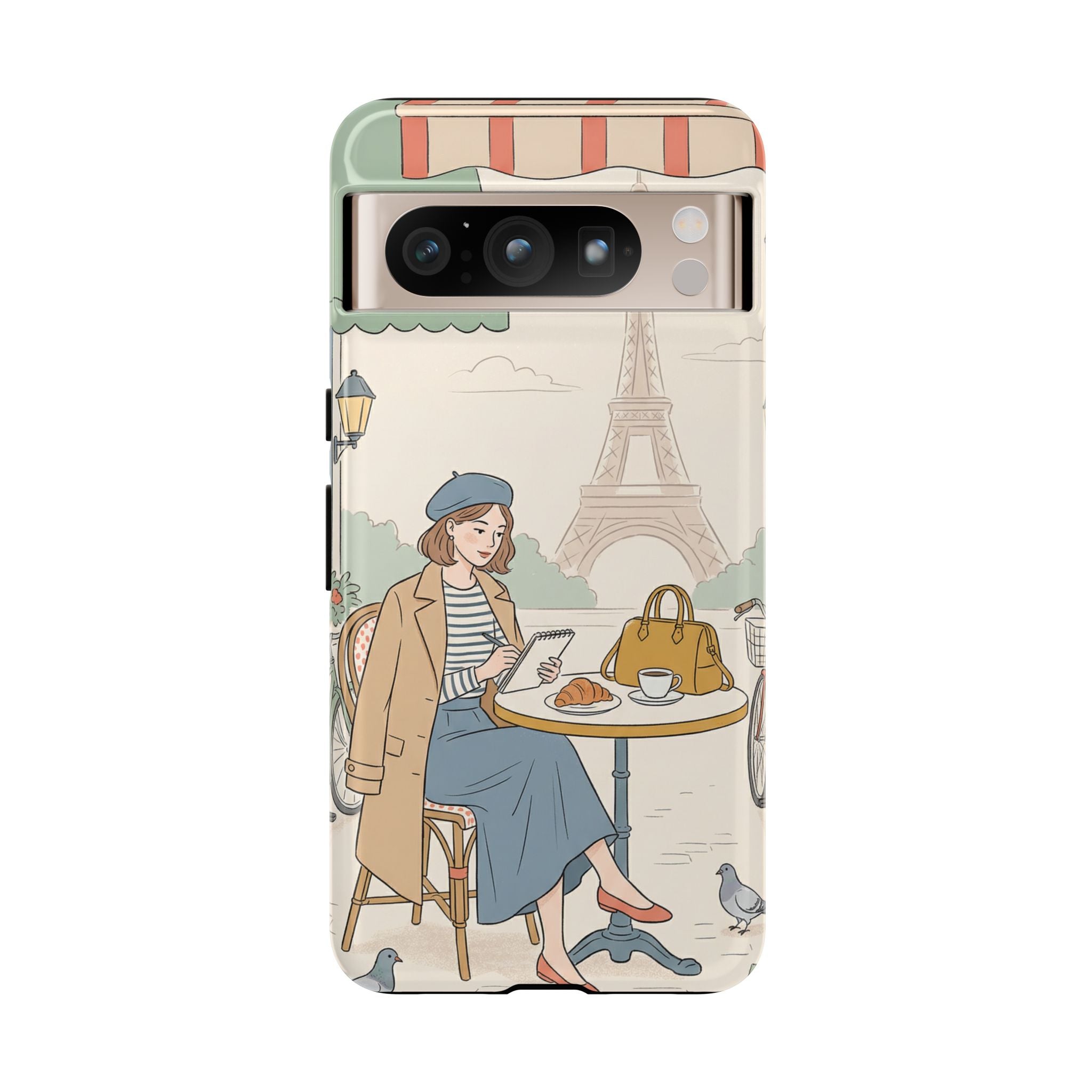 Paris Cafe  Google Pixel Phone Case | Cute Vintage Eiffel Tower Travel