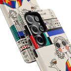 Retro Cafe Samsung Galaxy Phone Case | Colourful Chic Woman Illustration