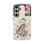 Floral Kitty Samsung Galaxy Phone Case | Cute Cat