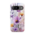Floral Watercolour Tough Google Pixel Case | Purple & Yellow Wildflowers