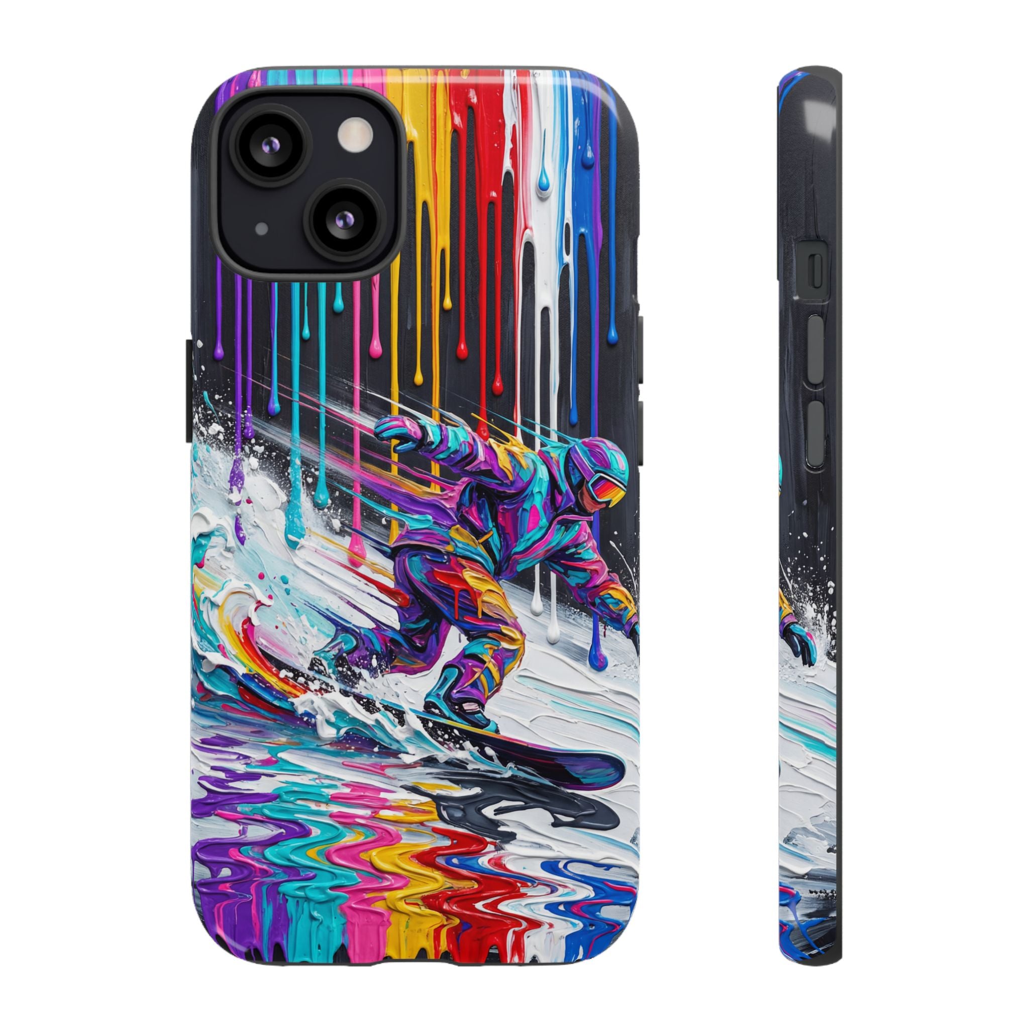 Colourful Snowboarder Art iPhone Case
