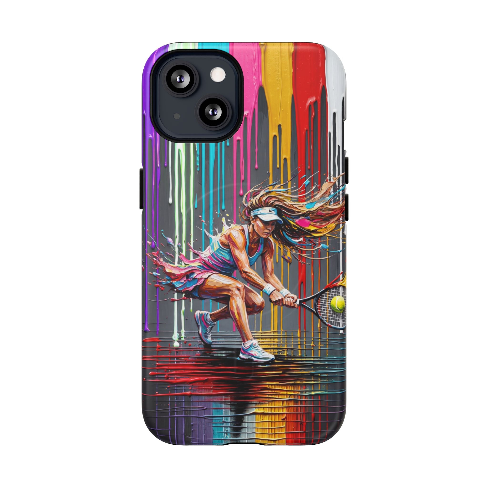 Colour Splash Tennis MagSafe iPhone Case | Vibrant Female Player Art