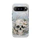 Gothic Skull Google Pixel Phone Case | Winter Floral Phone Case