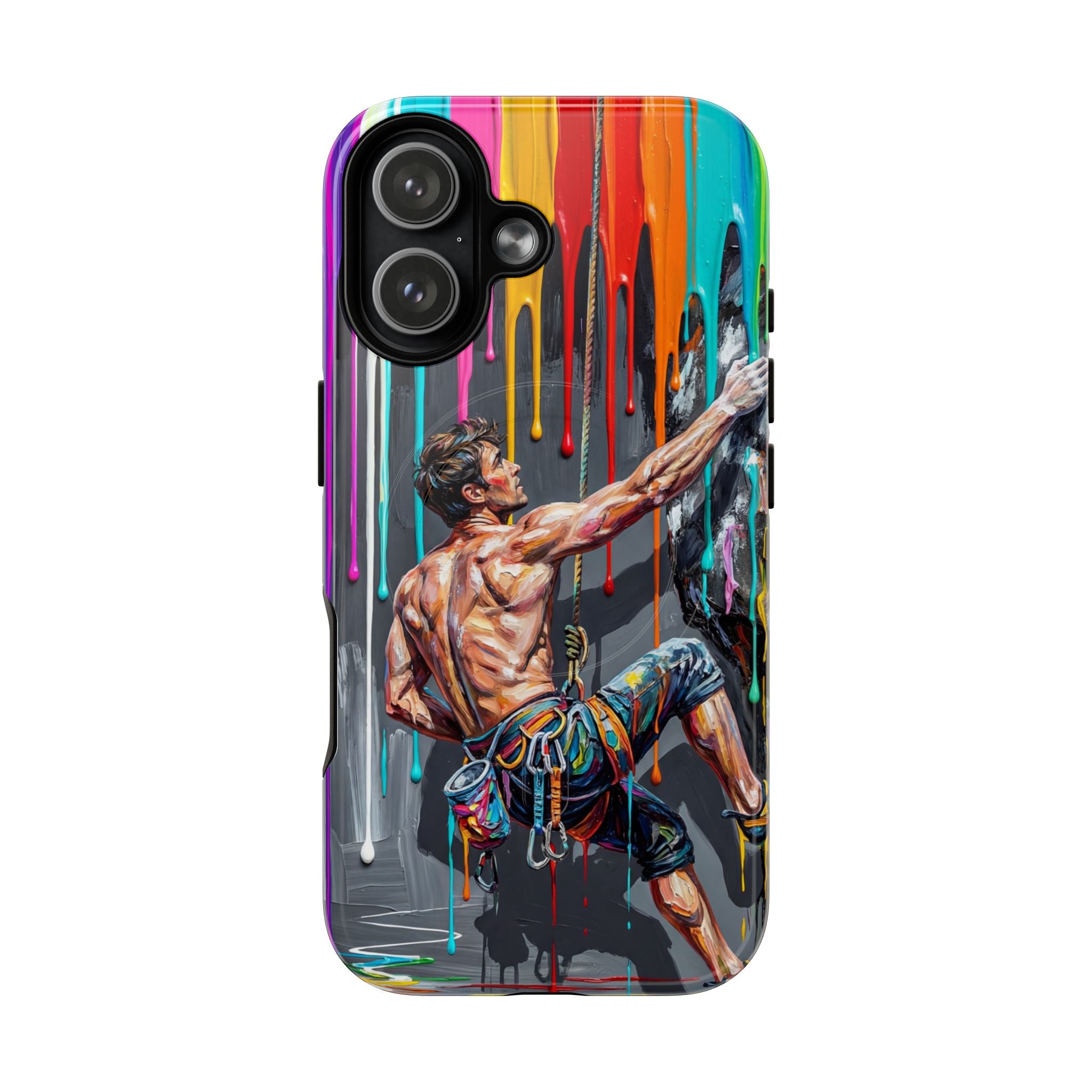 Colourful Rock Climber Art Protective MagSafe iPhone Case