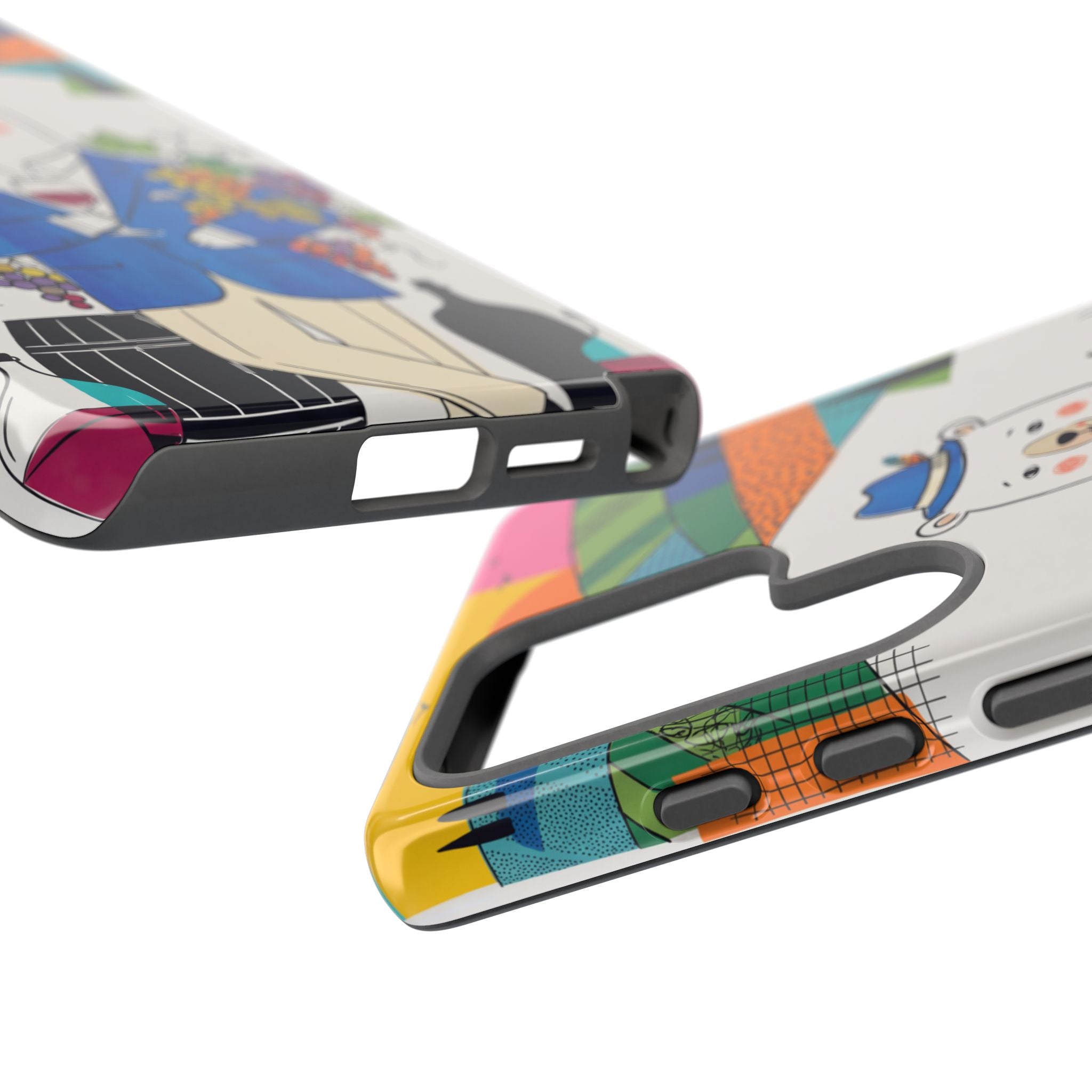 Dapper Polar Bear Wine Lover Illustrated Protective Samsung Galaxy Phone Case