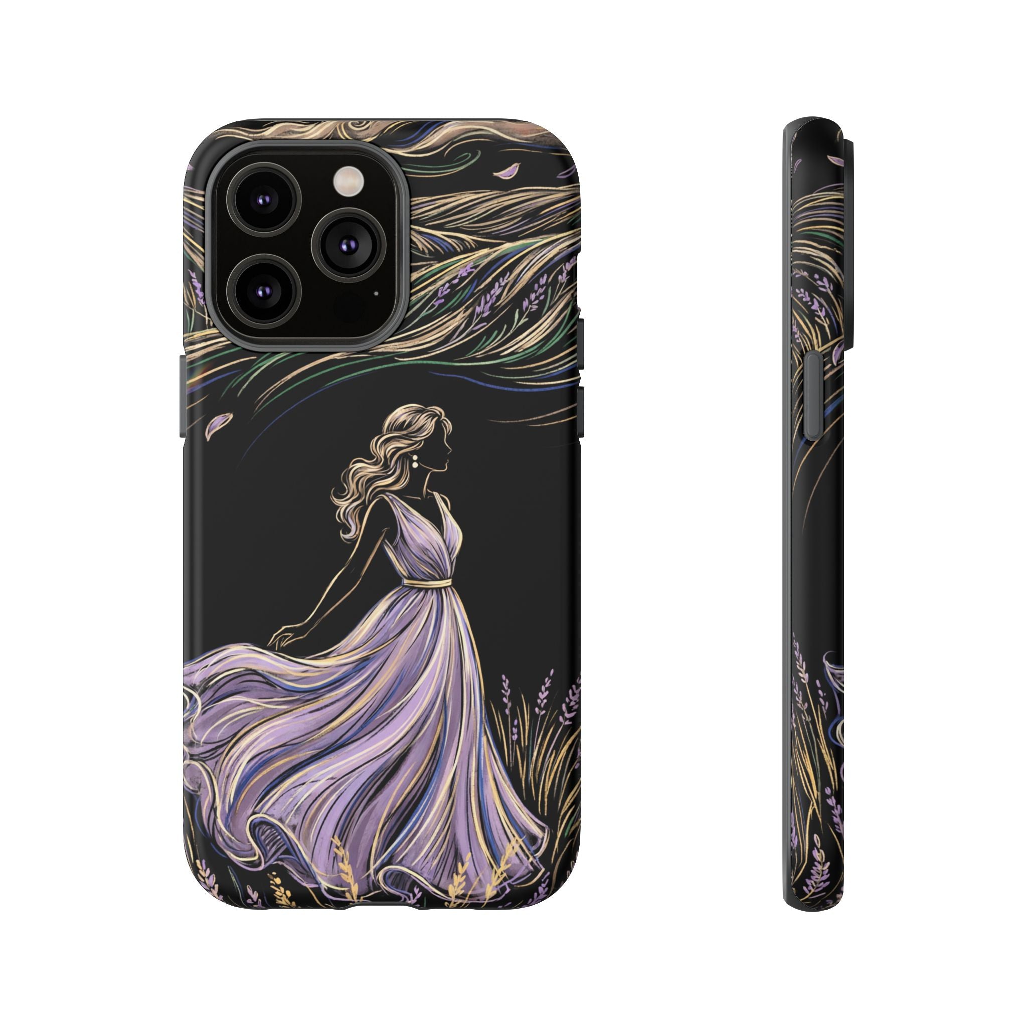 Lavender Breeze iPhone Case | Elegant Dancing Woman Floral Protection
