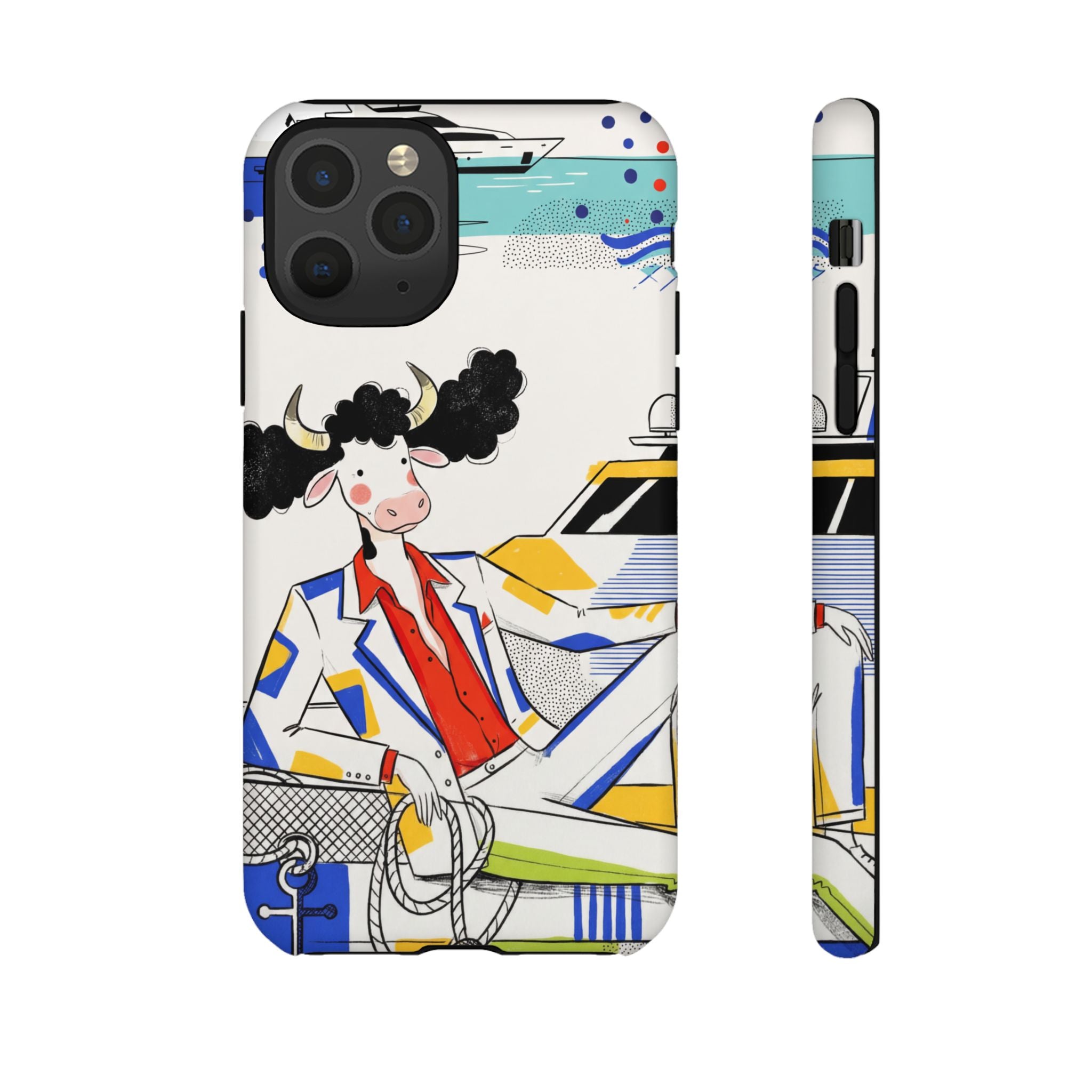Nautical Cow Graphic Protective iPhone Case