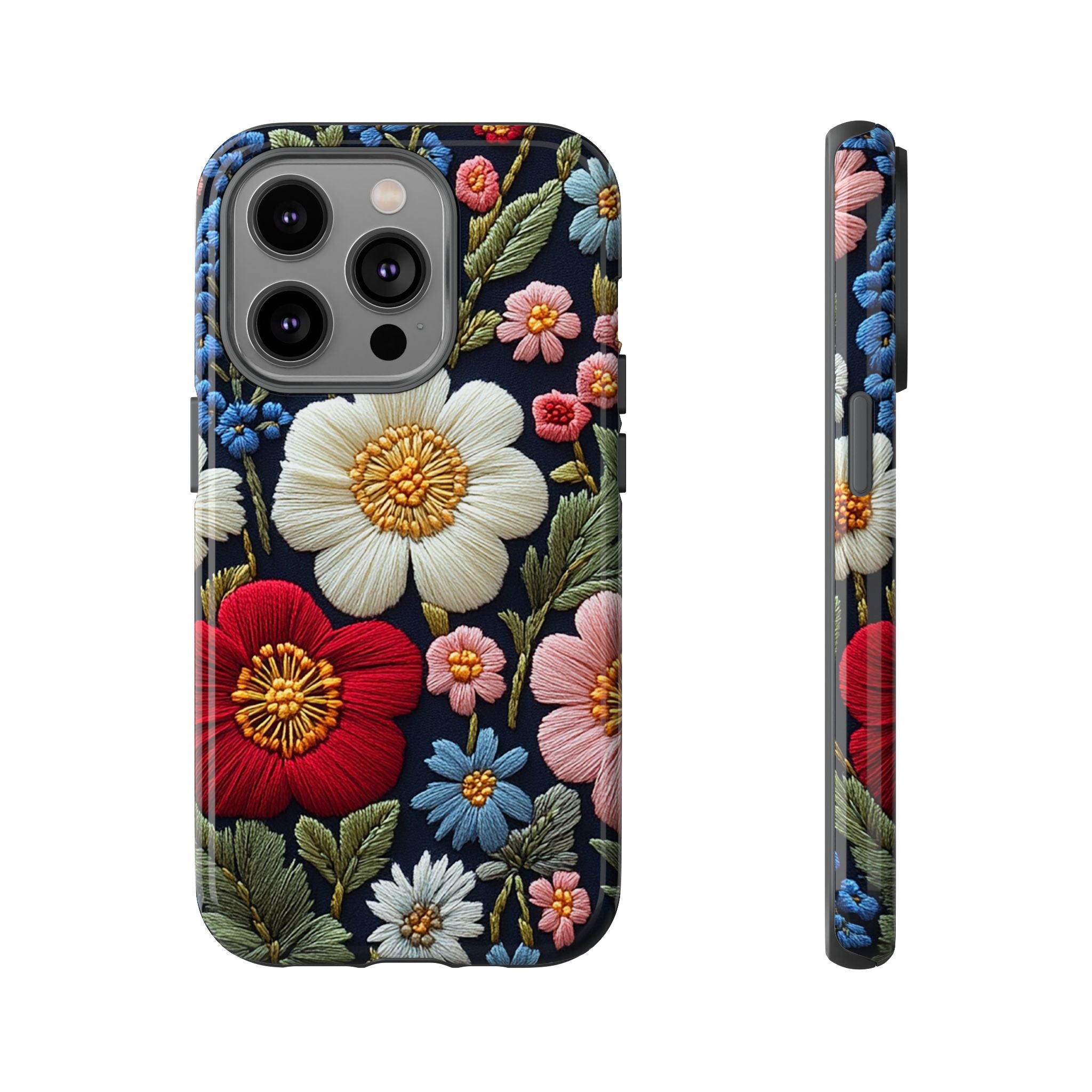 Floral Embroidered Garden iPhone Case