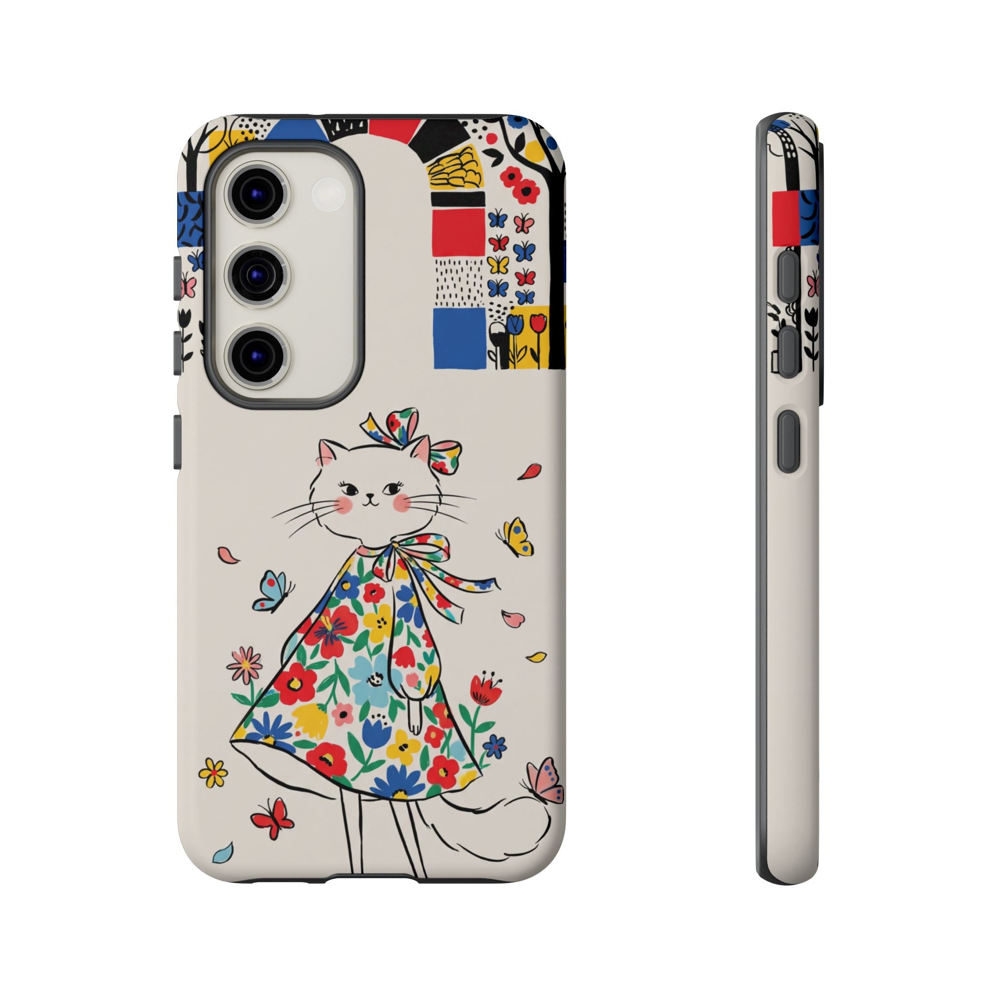 Floral Kitty Samsung Galaxy Phone Case | Cute Cat