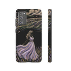 Cover per telefono Samsung Galaxy Lavander Breeze | Elegante protezione floreale con donna danzante