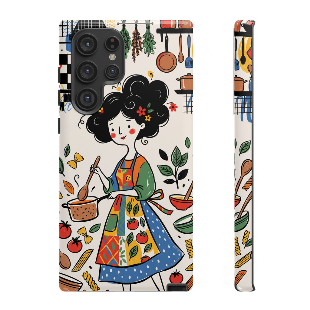 Whimsical Chef Kitchen Illustration Samsung Galaxy Phone Case