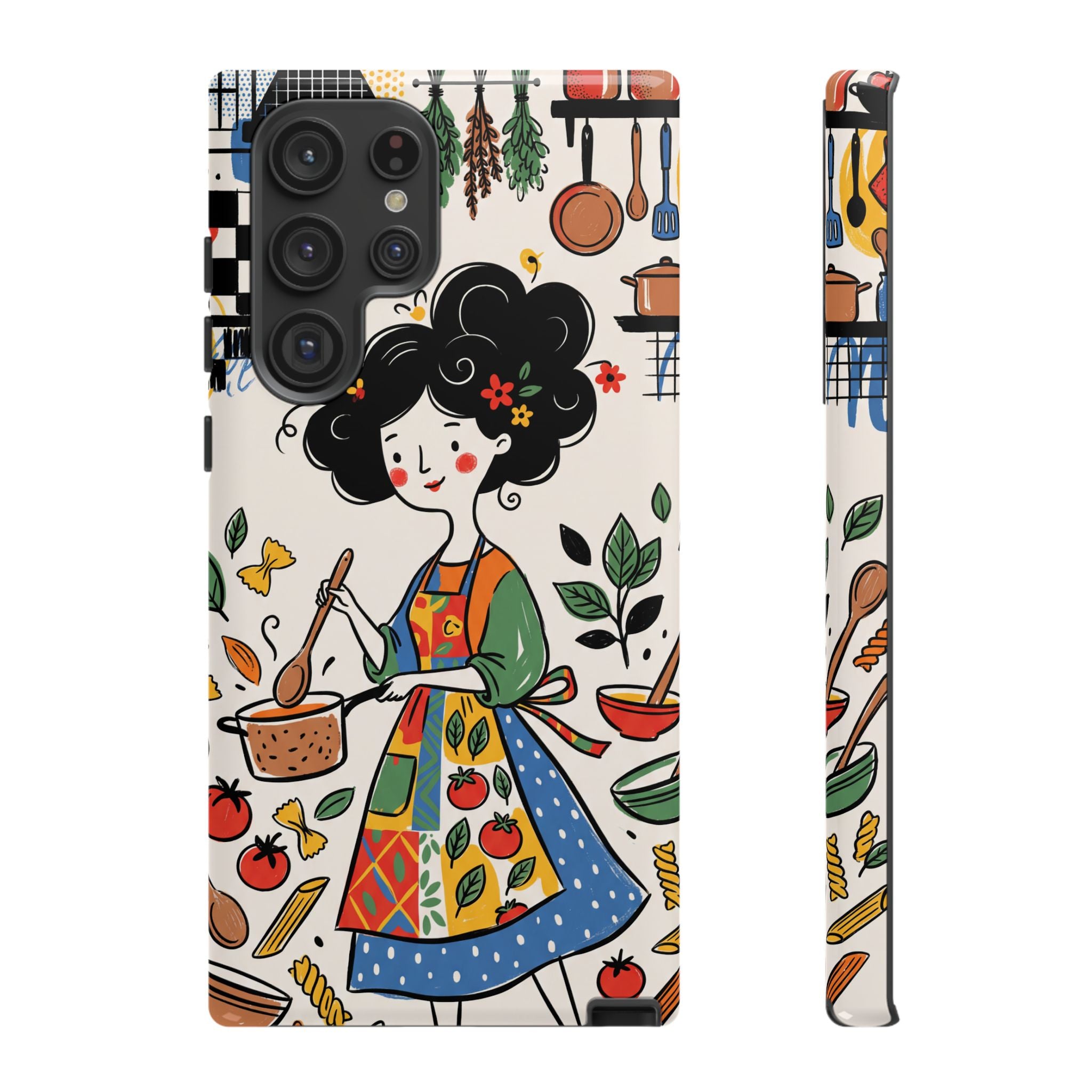 Whimsical Chef Kitchen Illustration Samsung Galaxy Phone Case