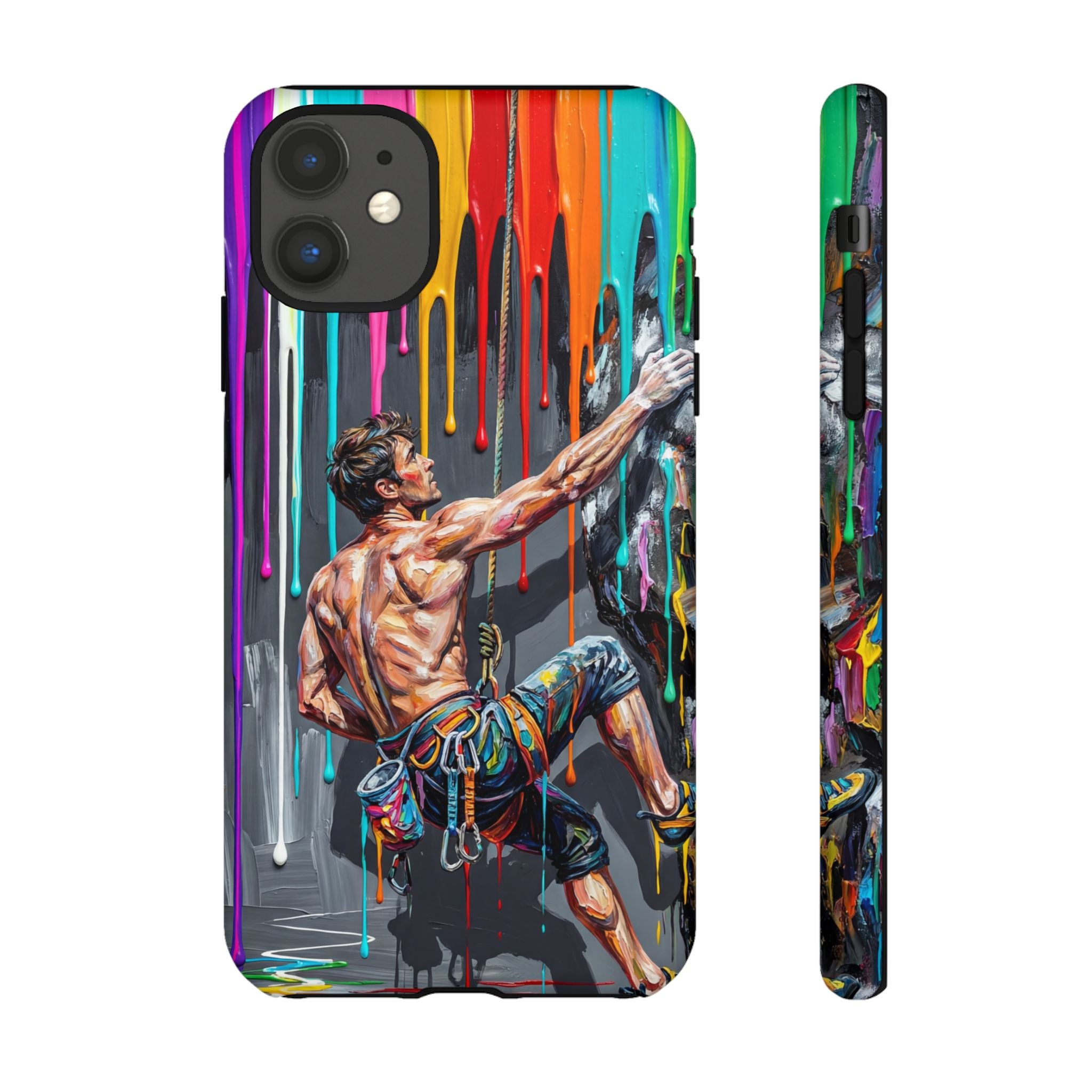 Colourful Rock Climber Art Protective iPhone Case
