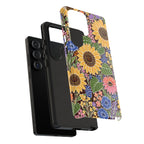 Sunflower & Wildflower Pattern Tough Samsung Phone Case