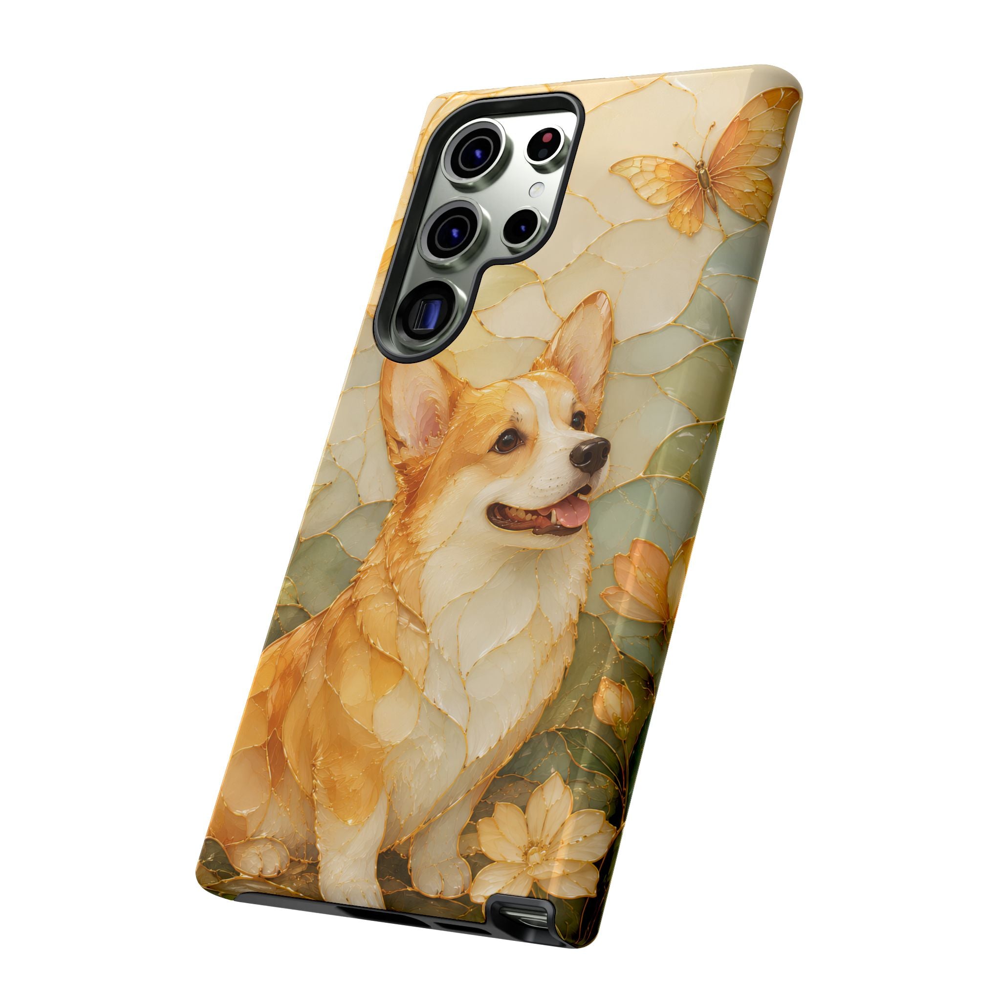 Corgi Samsung Galaxy Phone Case | Stained Glass Dog Phone Case