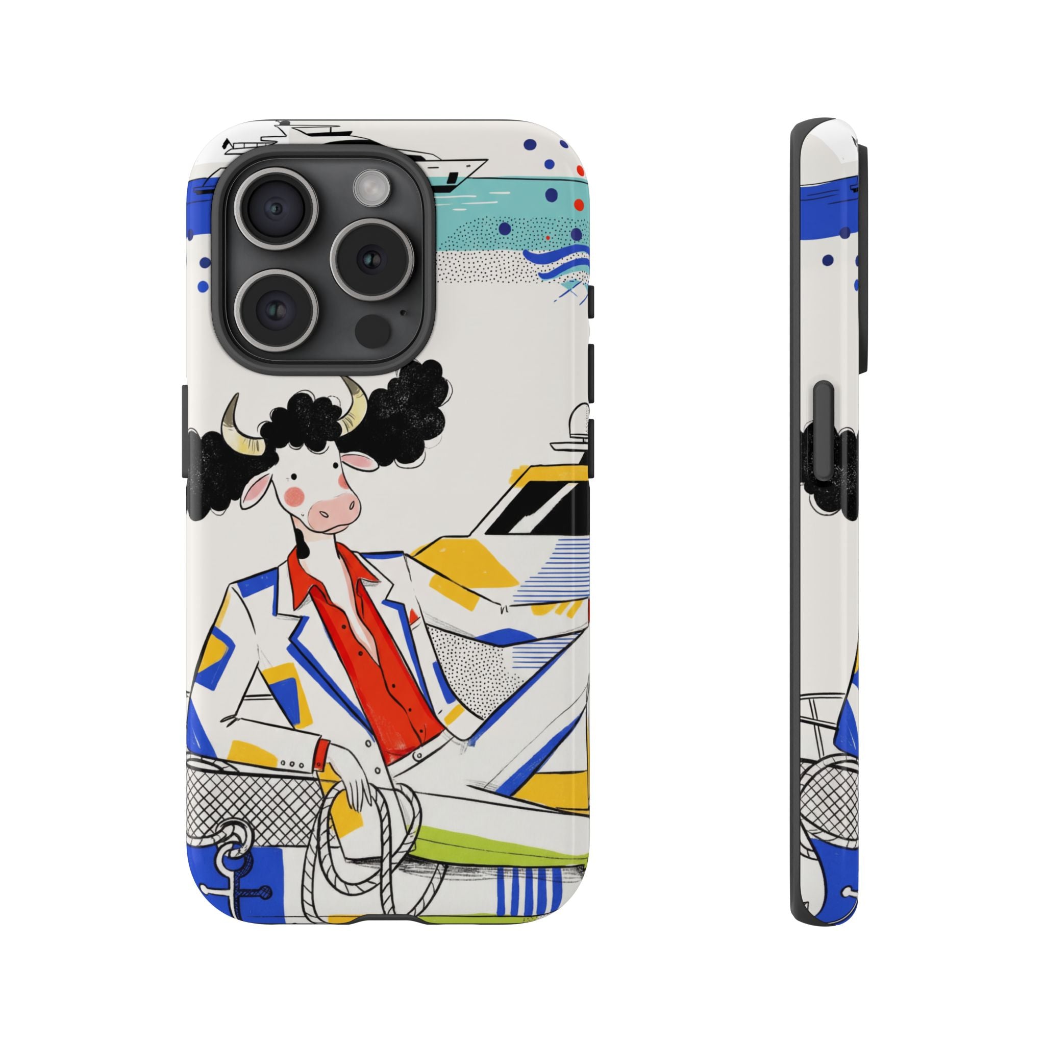 Nautical Cow Graphic Protective iPhone Case