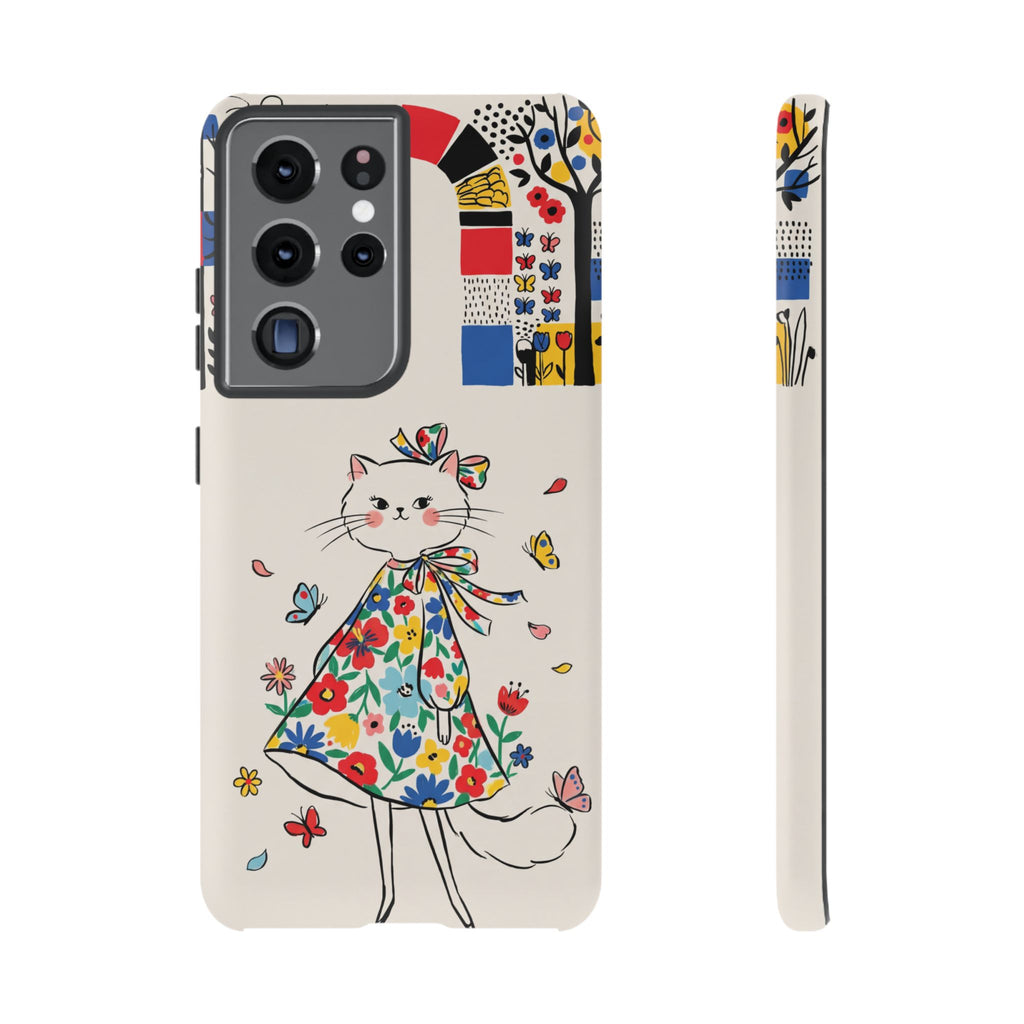 Floral Kitty Samsung Galaxy Phone Case | Cute Cat