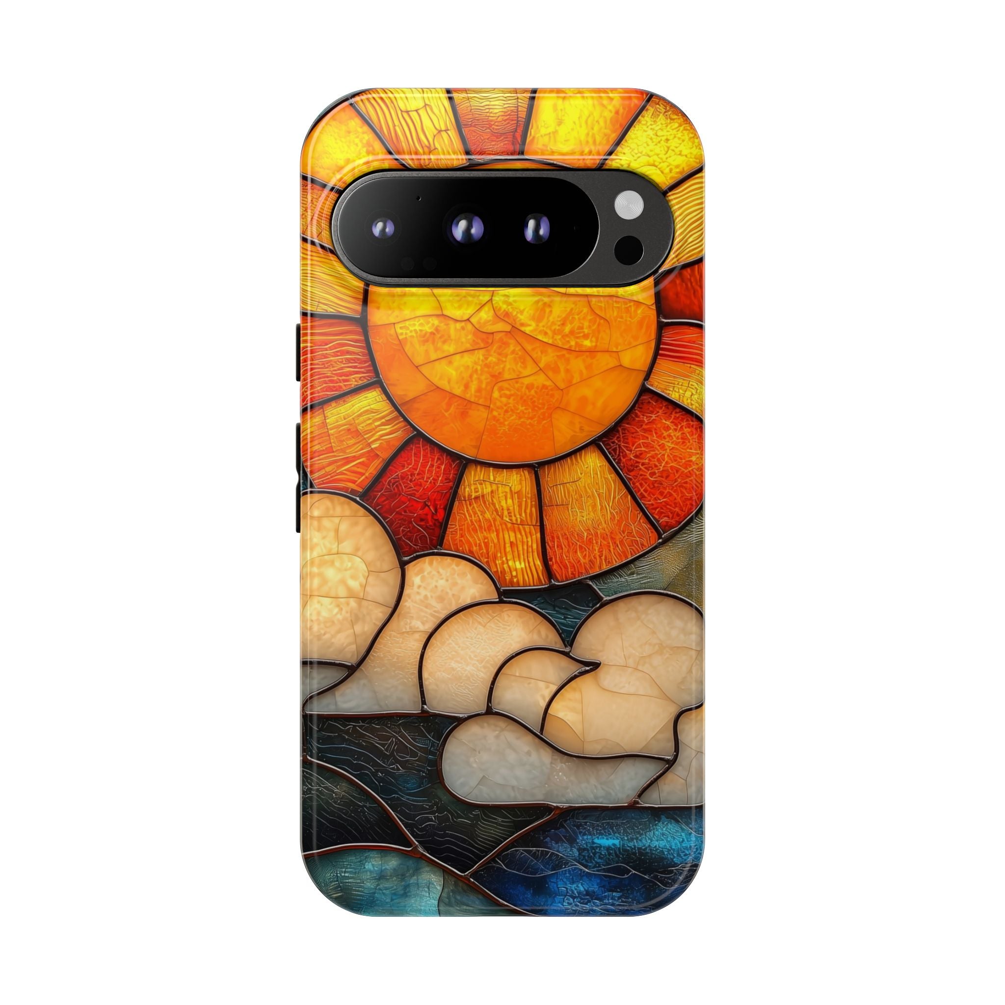 Stained Glass Sun & Clouds Google Pixel Case