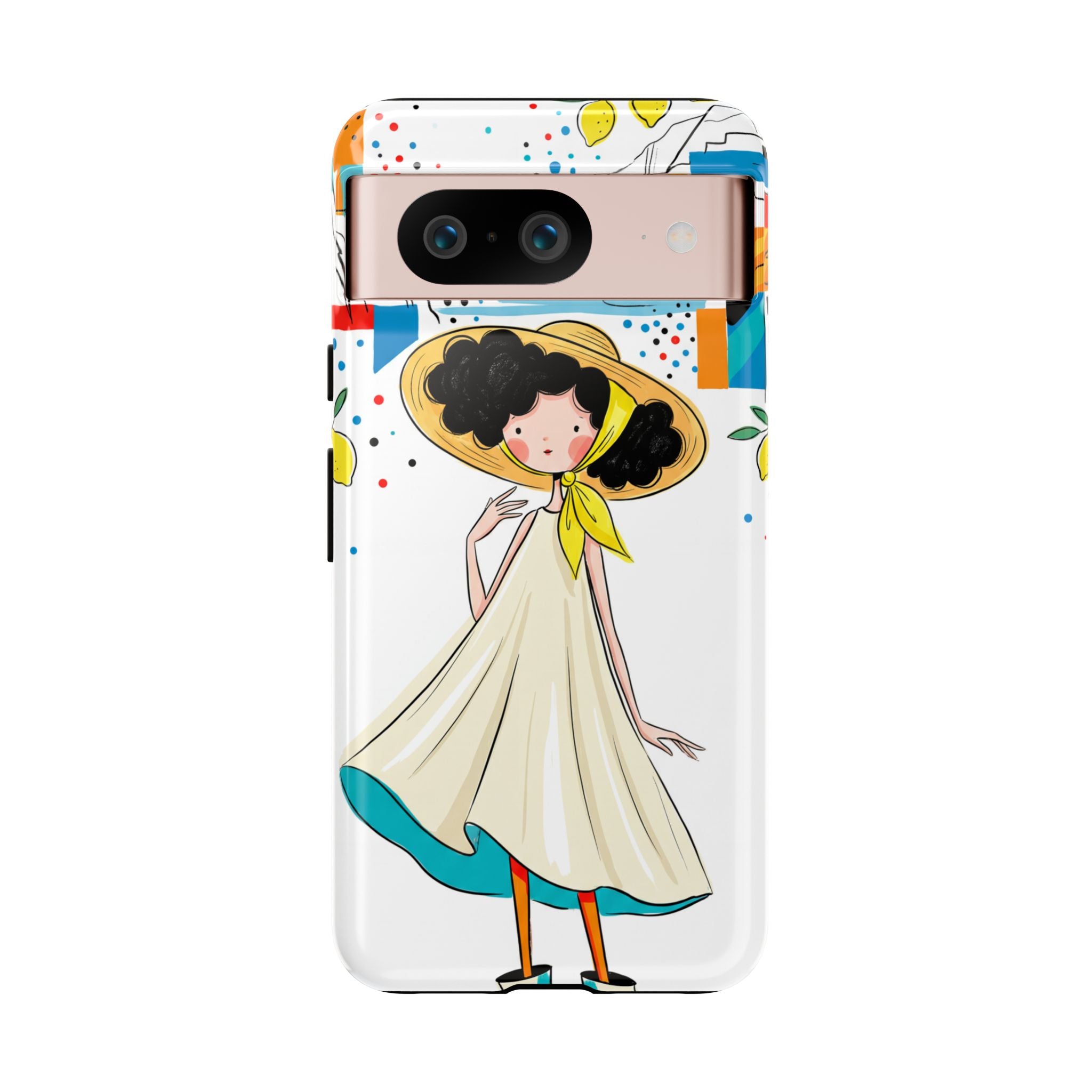 Cute Summer Girl Google Pixel Phone Case | Whimsical Coastal Illustration Protective Case