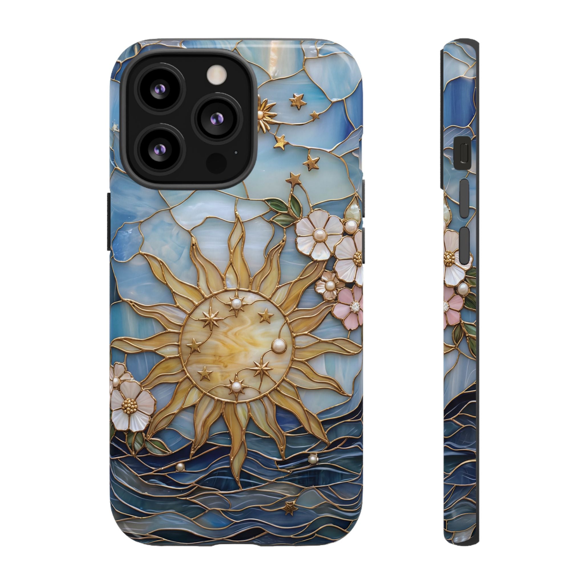 Stained Glass Floral Sun & Sea Tough iPhone Case